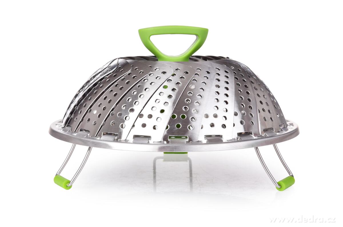 NAPAŘÁTOR, 27 cm nerezový napařovací cedník s teleskopickou rukojetí, průměr 18–27 cm – náhled 2 | Grand Móda