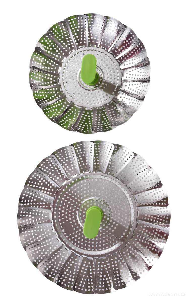 NAPAŘÁTOR, 27 cm nerezový napařovací cedník s teleskopickou rukojetí, průměr 18–27 cm – náhled 6 | Grand Móda