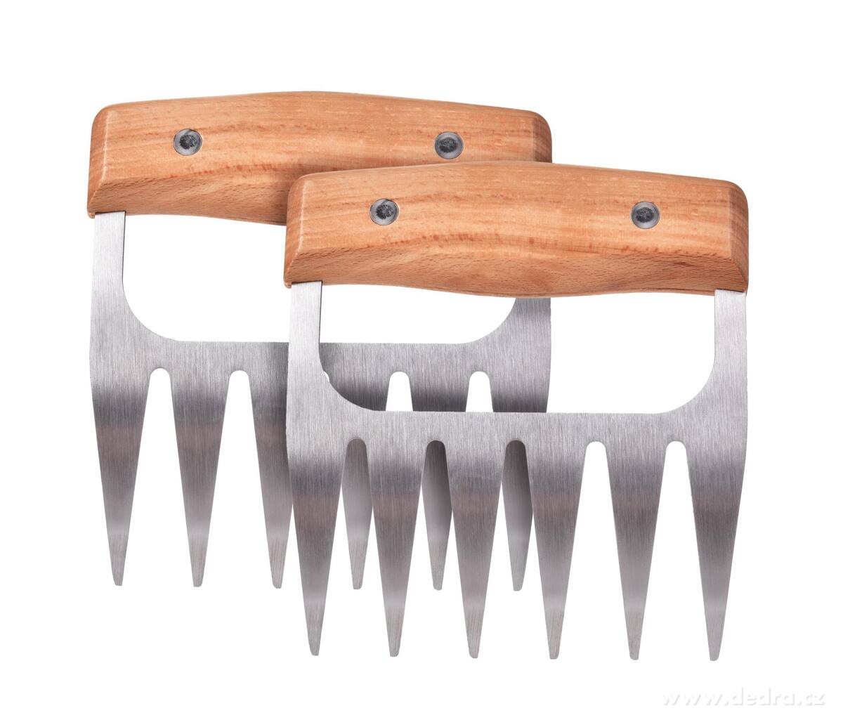 SADA 1+1 DRAP├üTOR | Masov├Ż dr├íp s d┼Öev─Ťnou rukojet├ş | Na trhan├ę maso & grilov├ín├ş - obr├ízek 2 | No┼że, n┼»┼żky a prk├ęnka | Grand M├│da