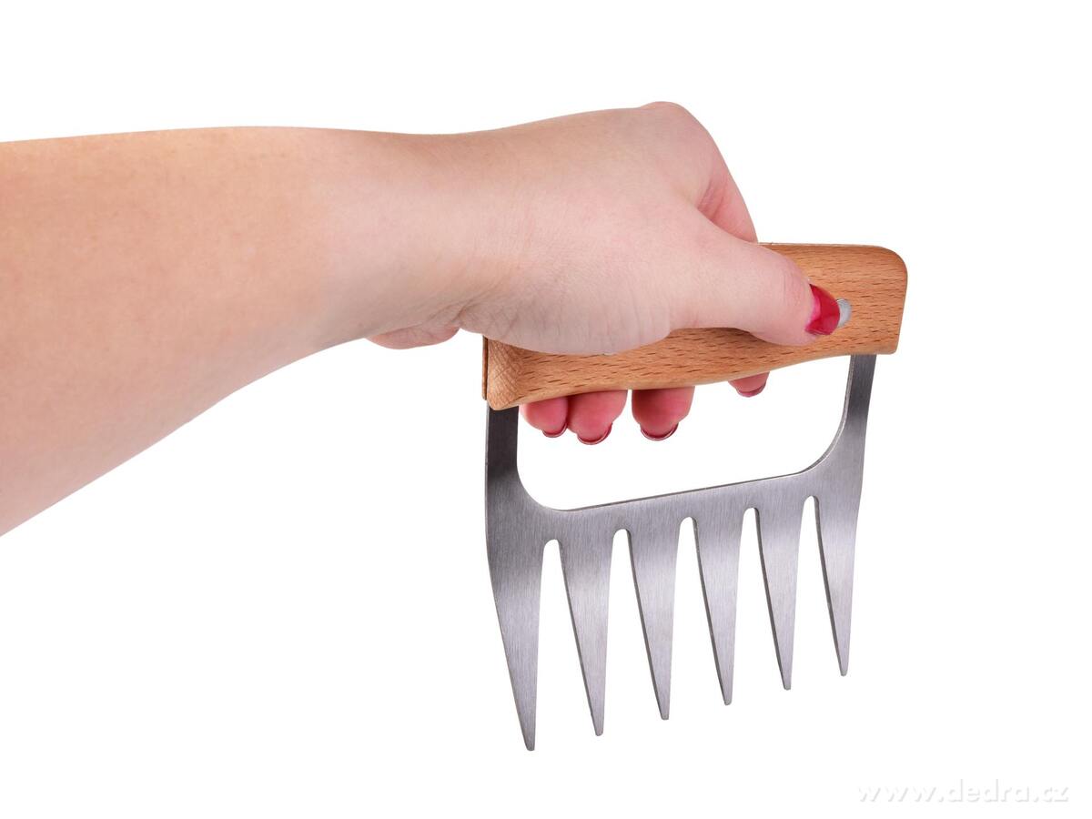 SADA 1+1 DRAP├üTOR | Masov├Ż dr├íp s d┼Öev─Ťnou rukojet├ş | Na trhan├ę maso & grilov├ín├ş - obr├ízek 4 | No┼że, n┼»┼żky a prk├ęnka | Grand M├│da