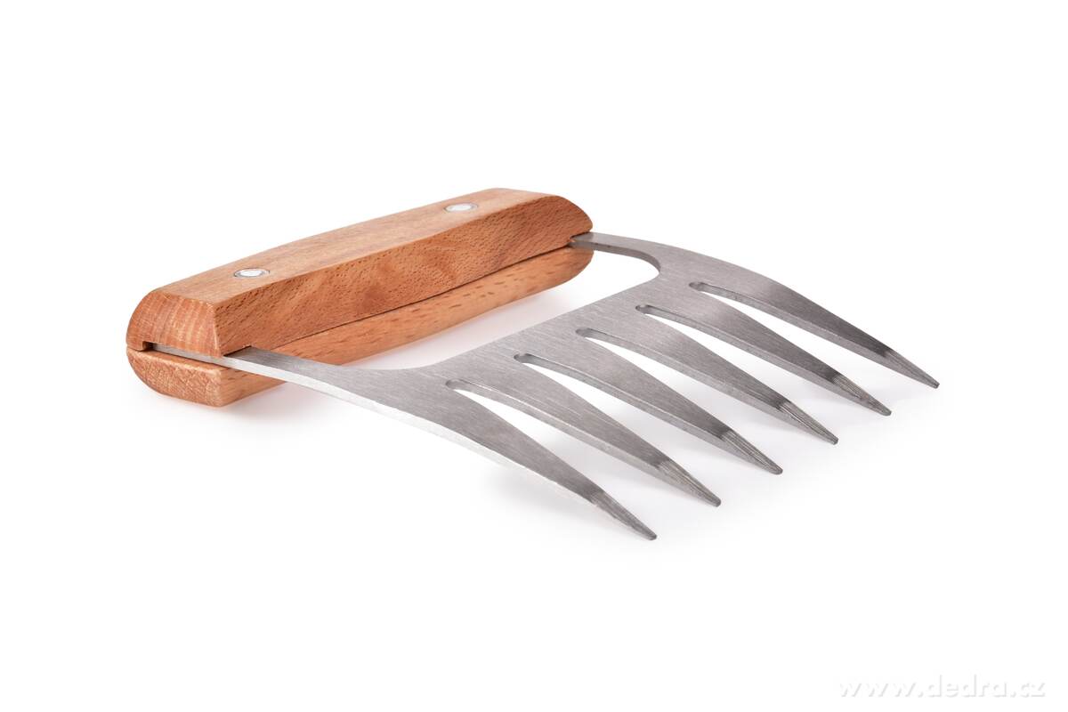 DRAPÁTOR, Masový dráp s dřevěnou rukojetí, Na trhané maso & grilování – náhled 2 | Grand Móda