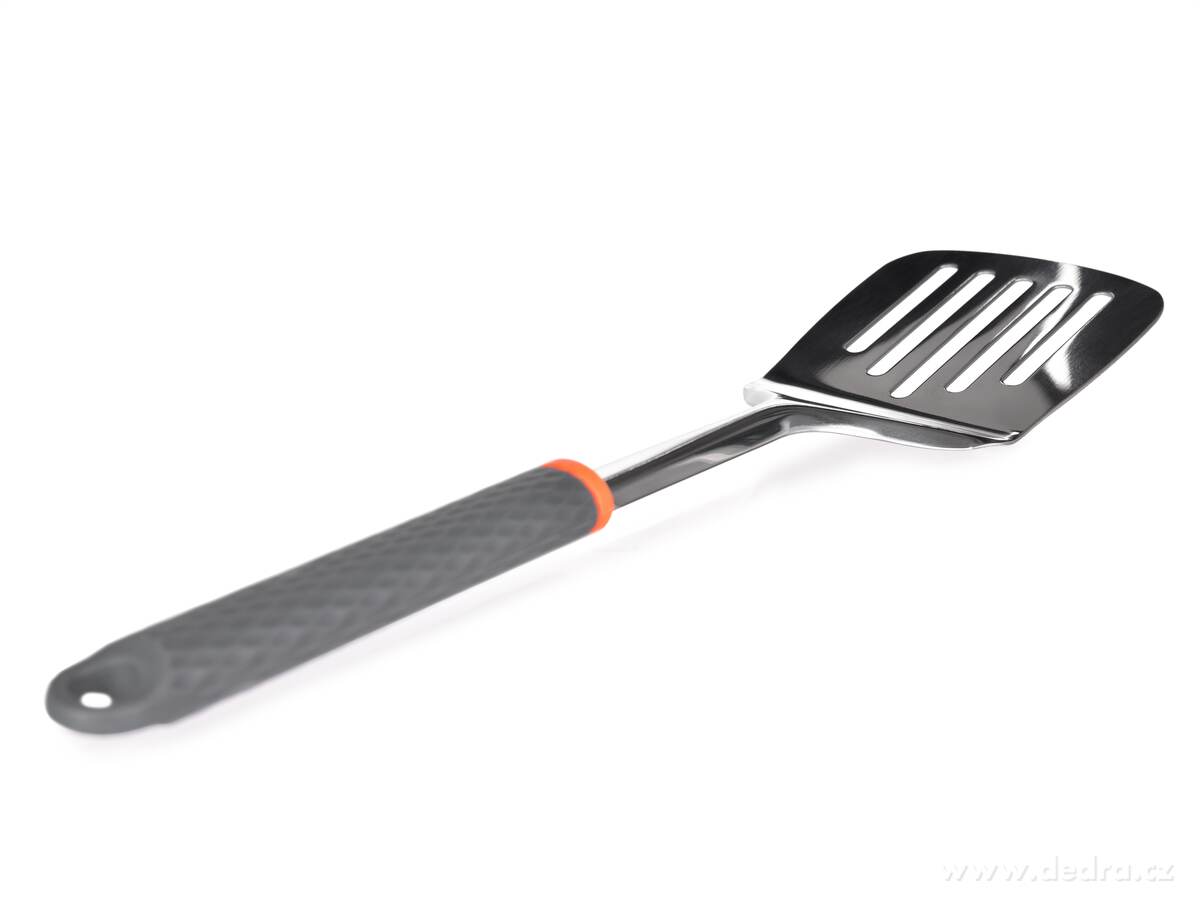 ABS INOX, nerezová mřížkovaná obracečka s ergonomickou rukojetí, 34 cm – náhled 2 | Grand Móda