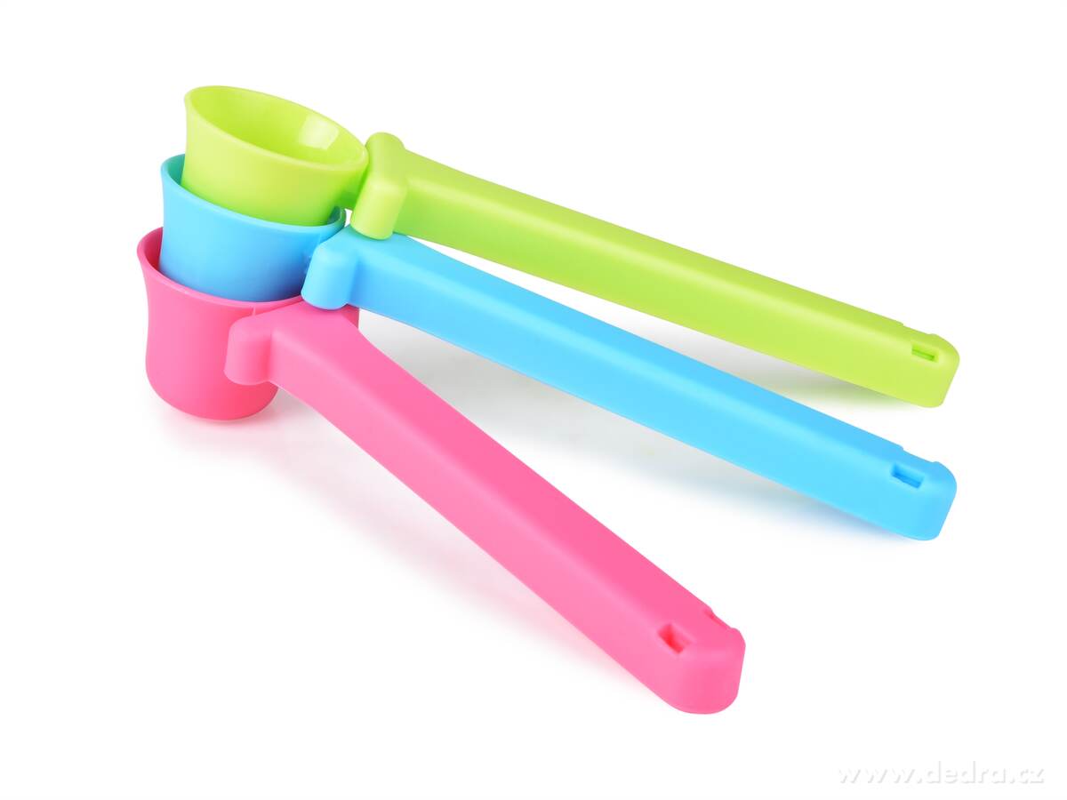 KLIPODMĚRKA, sada 3 odměrek s klipem, na uzavírání sáčků a dávkování kávy, čaje, koření – náhled 3 | Grand Móda