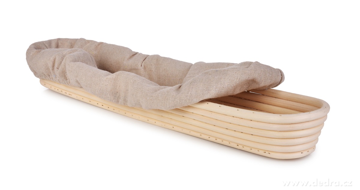 GoEco®, 44 cm dřevěná ošatka na bagetu s látkovým potahem – náhled 6 | Grand Móda