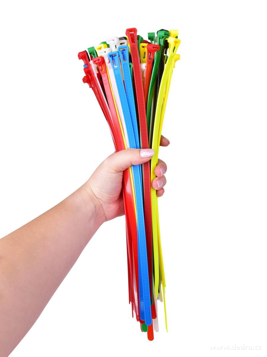 HOBBY, 100 ks opakovaně použitelné stahovací pásky, rozepínací zip pásky, mix barev – náhled 5 | Grand Móda