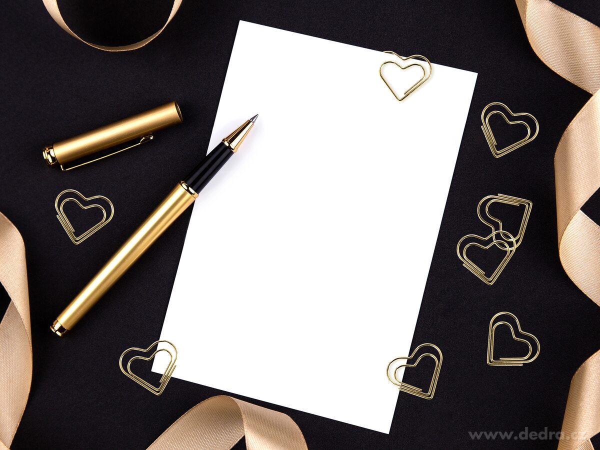 OFFICE, 50 ks kancelářské sponky ve tvaru srdce, zlaté kovové, dekorativní – náhled 3 | Grand Móda