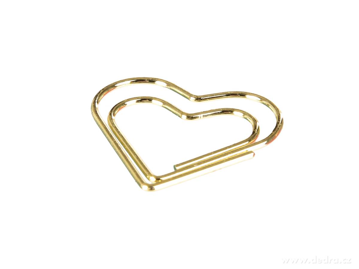 OFFICE, 50 ks kancelářské sponky ve tvaru srdce, zlaté kovové, dekorativní – náhled 6 | Grand Móda