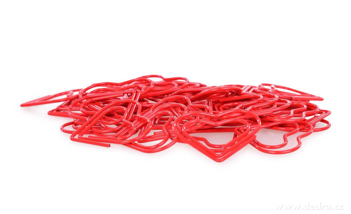OFFICE | 40 ks kancel├í┼Ösk├ę sponky ve tvaru srdce | ─Źerven├ę kovov├ę | dekorativn├ş - obr├ízek 4 | Kancel├í┼Ösk├ę pot┼Öeby | Grand M├│da