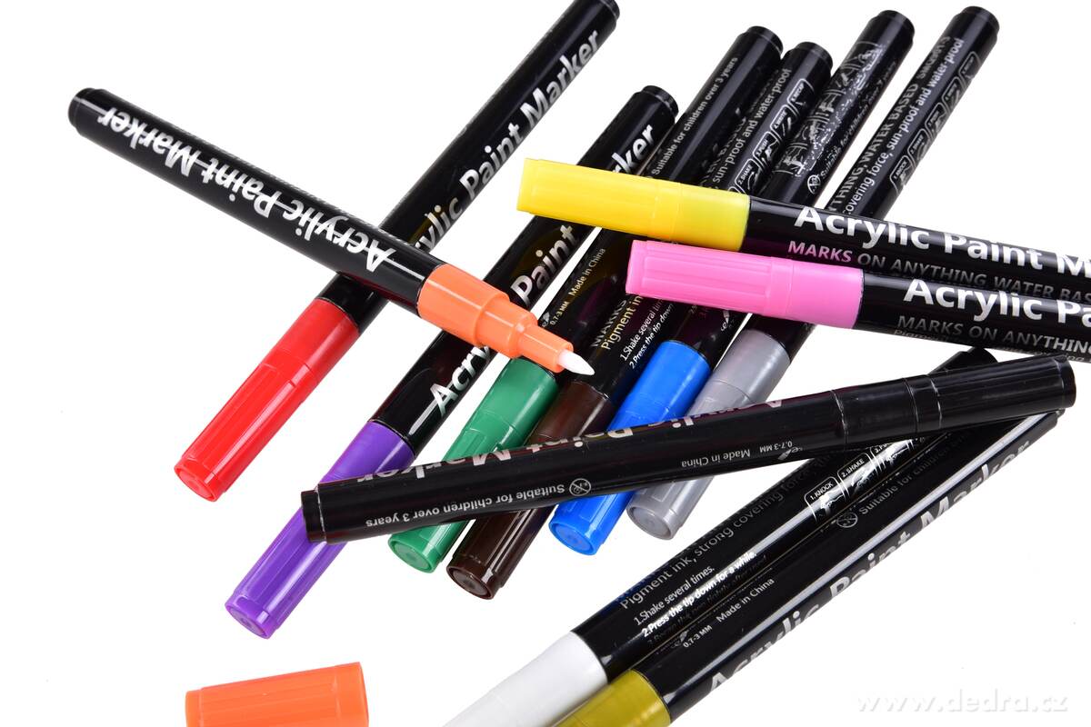 ART | Sada 12 ks akrylov├Żch um─Ťleck├Żch popisova─Ź┼» | pro psan├ş & malov├ín├ş na r┼»zn├ę povrchy - obr├ízek 4 | ┼ákoln├ş pot┼Öeby ÔťĆ´ŞĆ | Grand M├│da