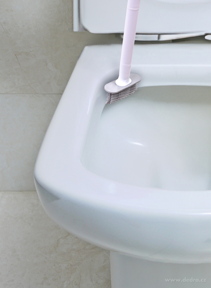 GoEco®, Plochá WC štětka se silikonovými štětinami, hygienický toaletní kartáč – náhled 3 | Grand Móda