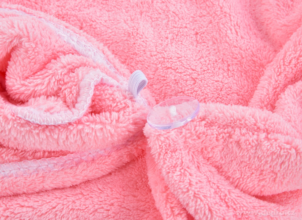 SPA, XL turban na sušení vlasů, exkluzivní LAGOON mikrovlákno, antistatický, proti lámání, růžový – náhled 4 | Grand Móda