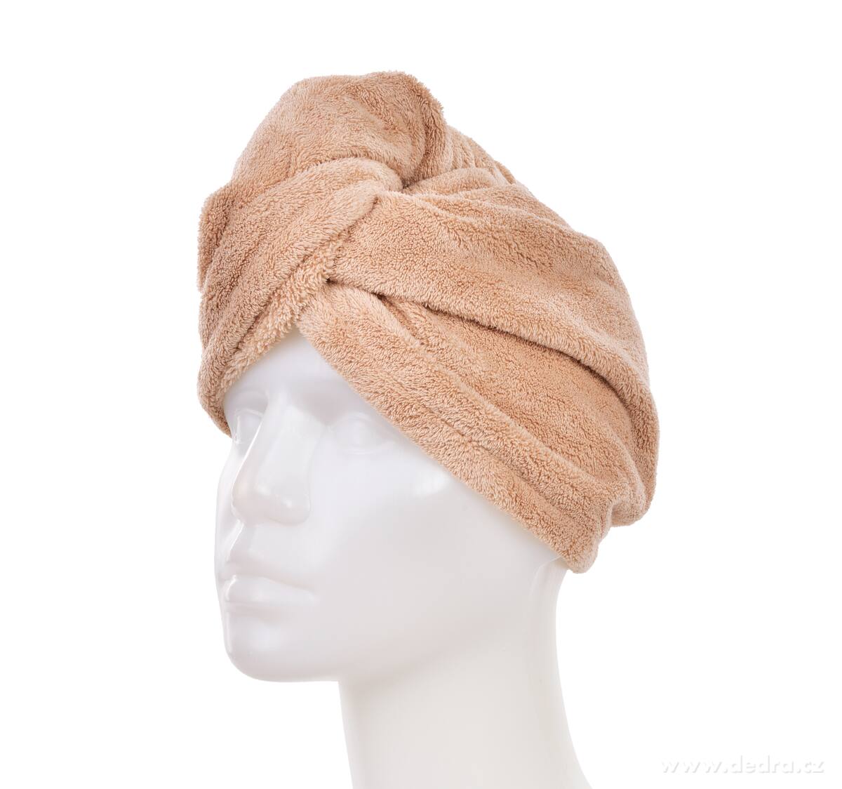 SPA, XL turban na sušení vlasů, exkluzivní LAGOON mikrovlákno, antistatický, proti lámání, hnědý