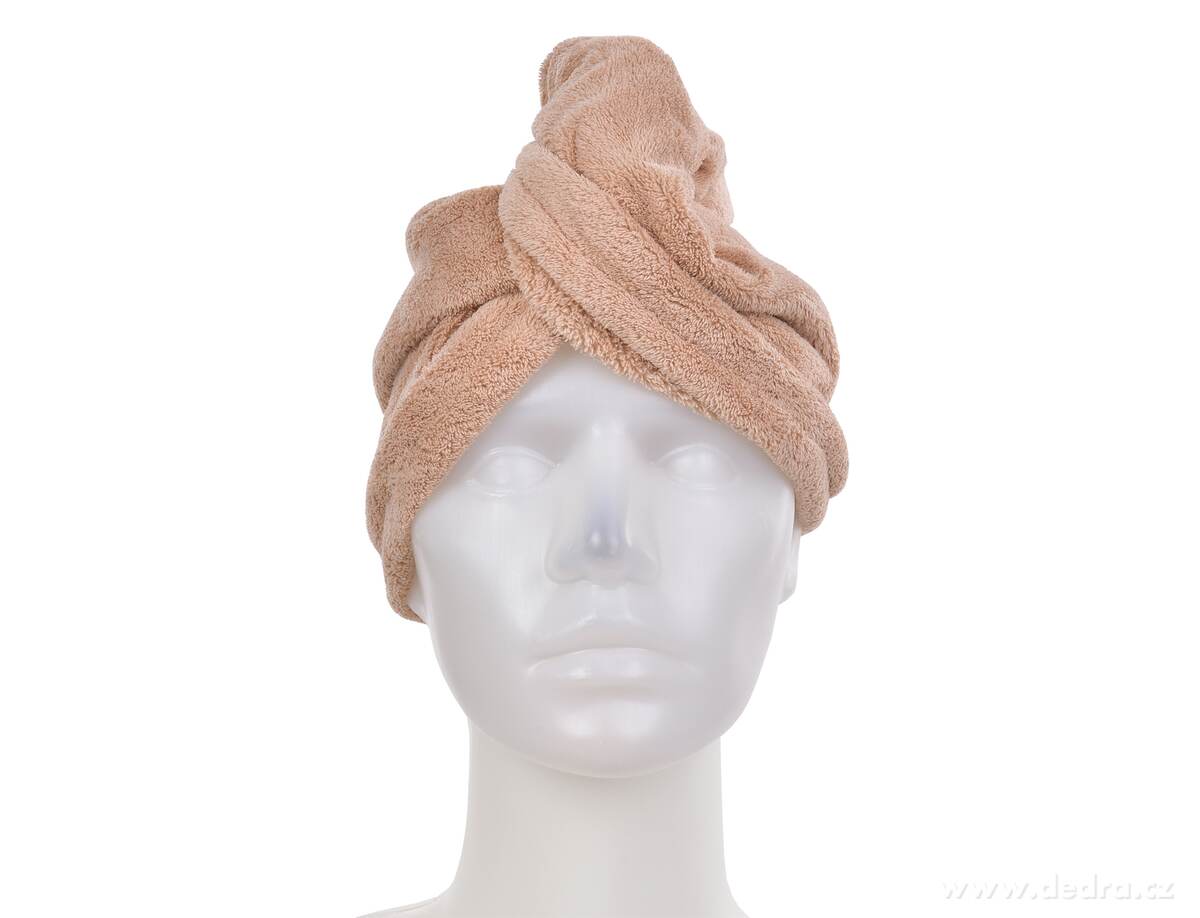 SPA, XL turban na sušení vlasů, exkluzivní LAGOON mikrovlákno, antistatický, proti lámání, hnědý – náhled 2 | Grand Móda