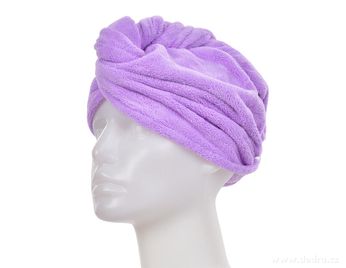 SPA, XL turban na sušení vlasů, exkluzivní LAGOON mikrovlákno, antistatický, proti lámání, fialový