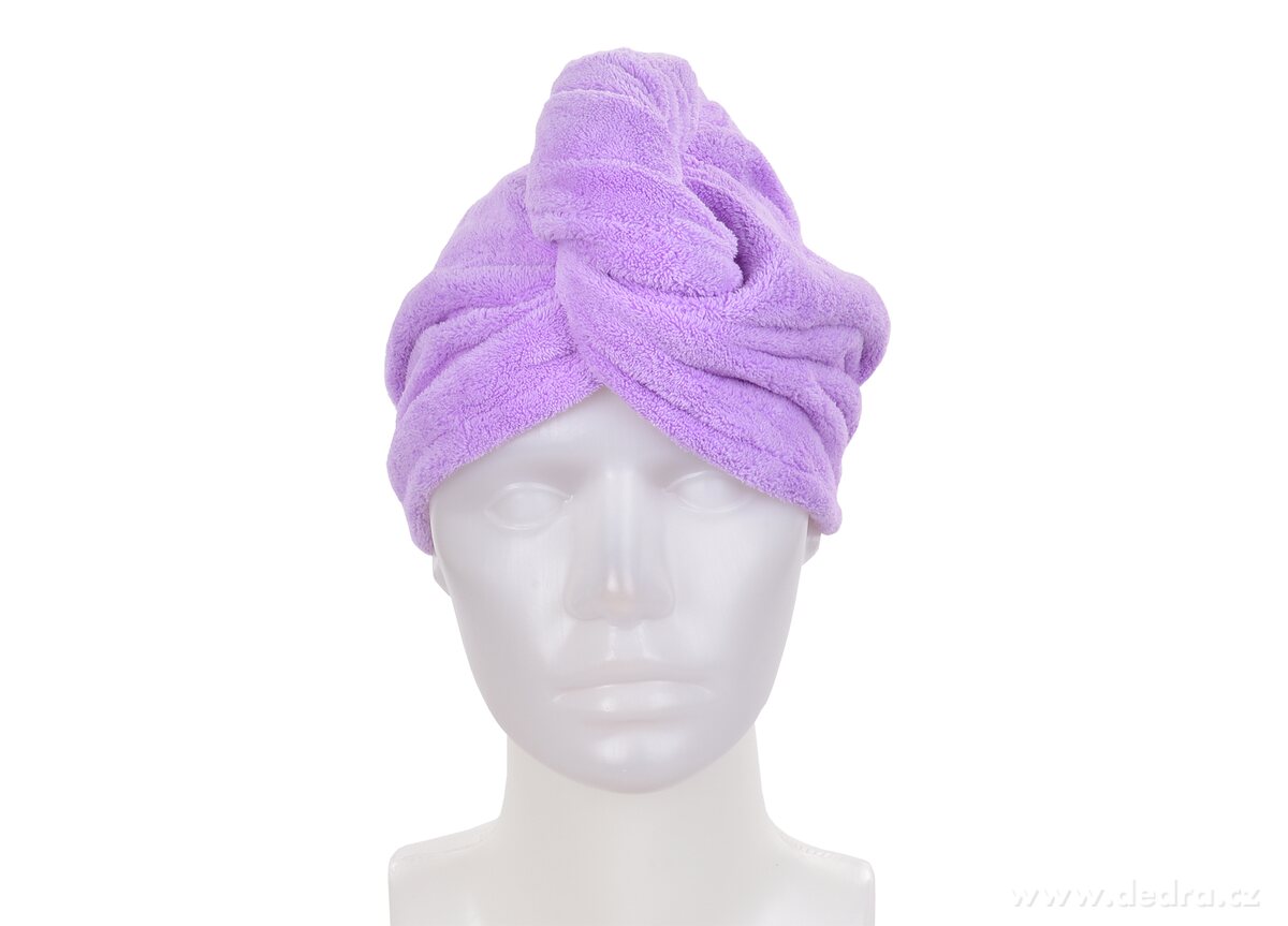 SPA, XL turban na sušení vlasů, exkluzivní LAGOON mikrovlákno, antistatický, proti lámání, fialový – náhled 2 | Grand Móda