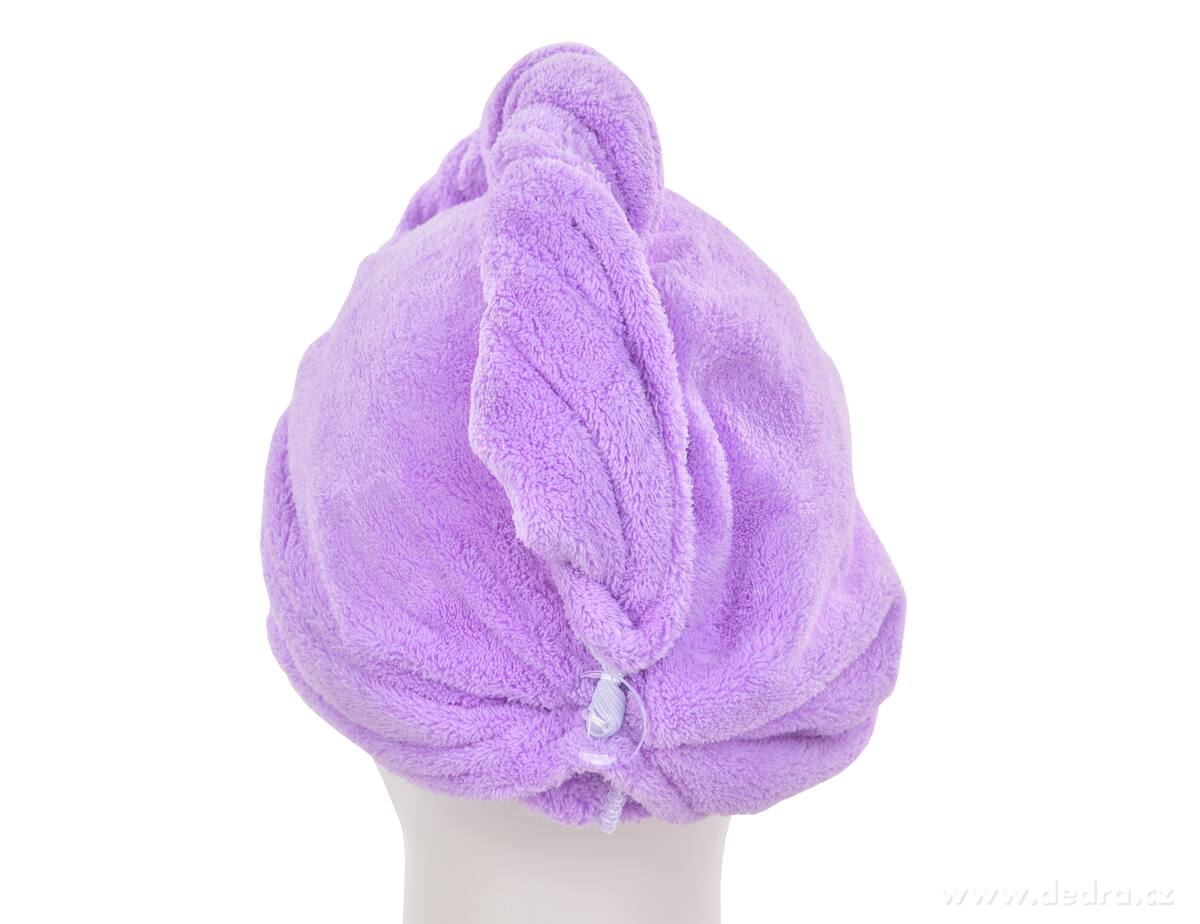 SPA, XL turban na sušení vlasů, exkluzivní LAGOON mikrovlákno, antistatický, proti lámání, fialový – náhled 3 | Grand Móda