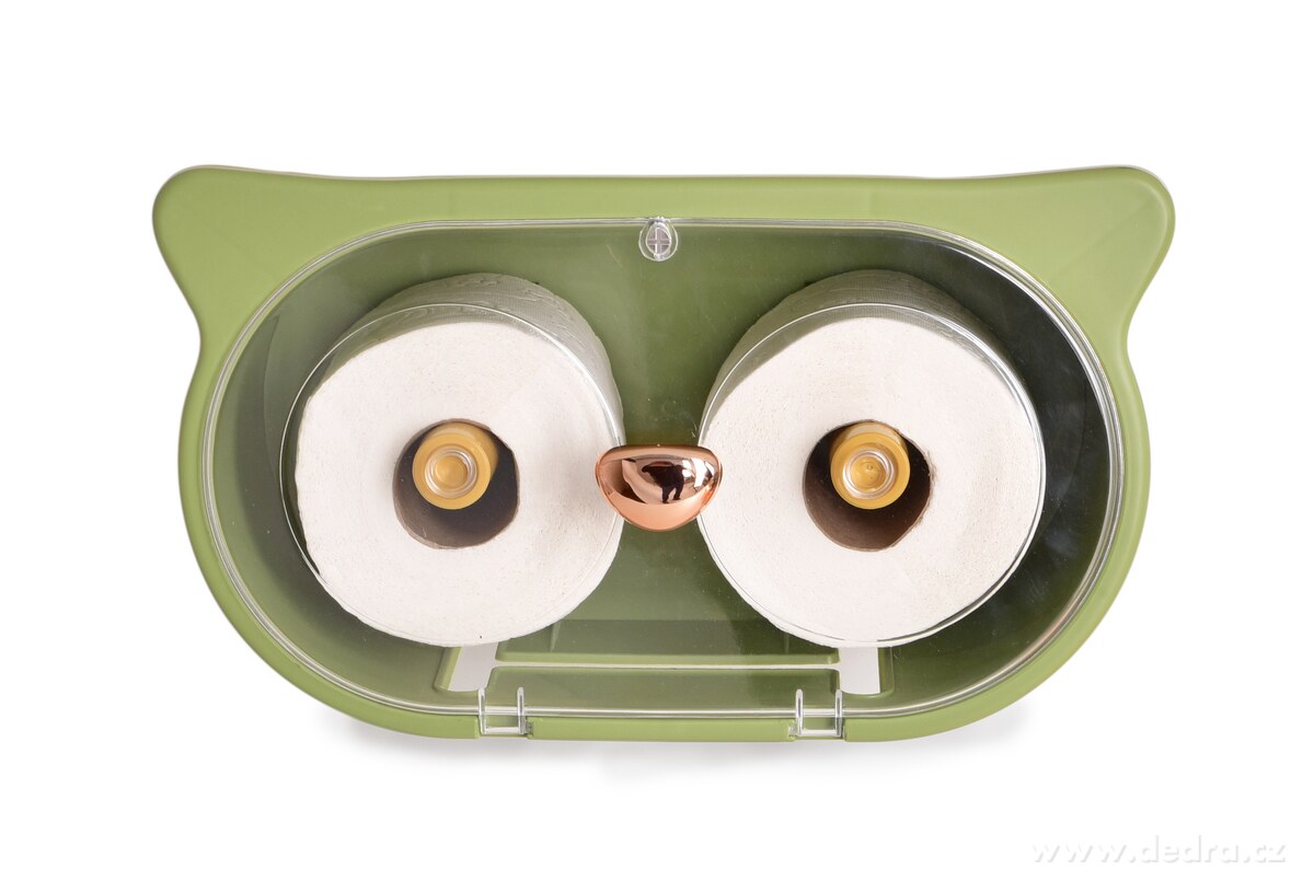 SOVA, závěsná skříňka na 2 role toaletního papíru, samolepicí úchyt, 2v1 s poličkou, olivová | Držáky papíru ­čž╗ | Grand Móda