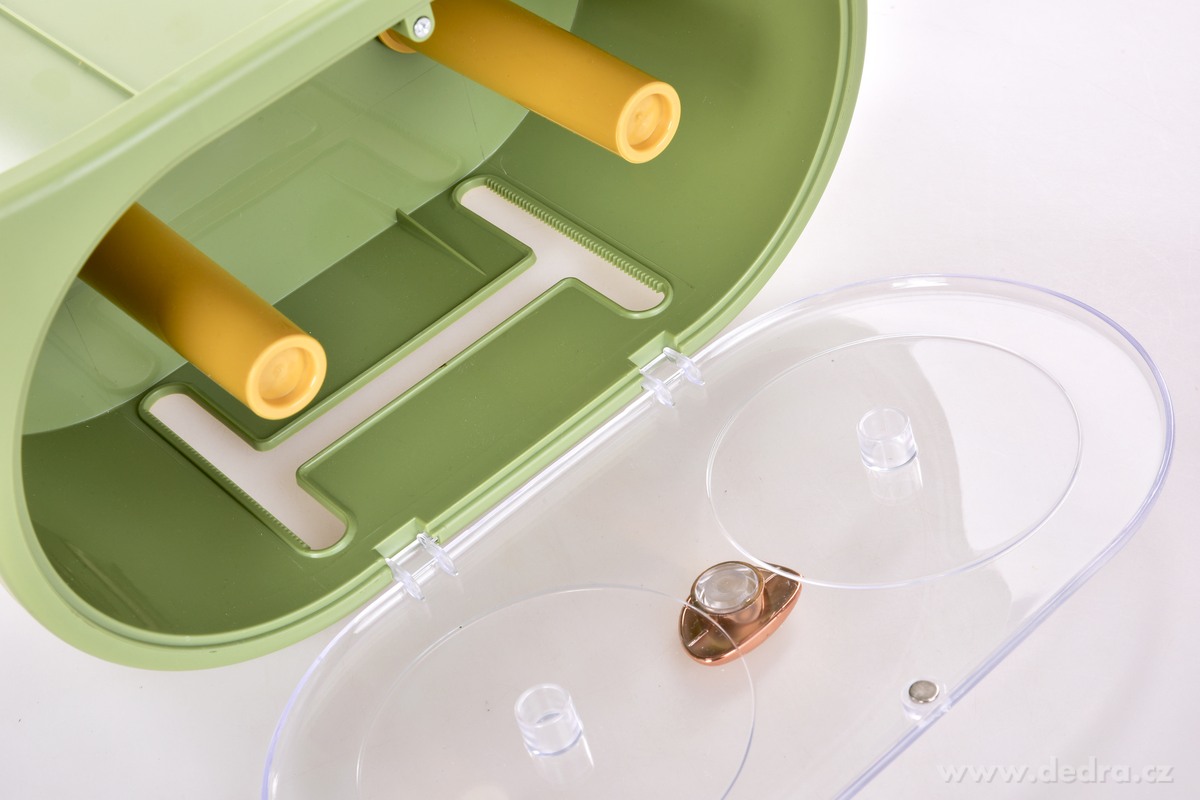 SOVA, závěsná skříňka na 2 role toaletního papíru, samolepicí úchyt, 2v1 s poličkou, olivová – náhled 5 | Grand Móda