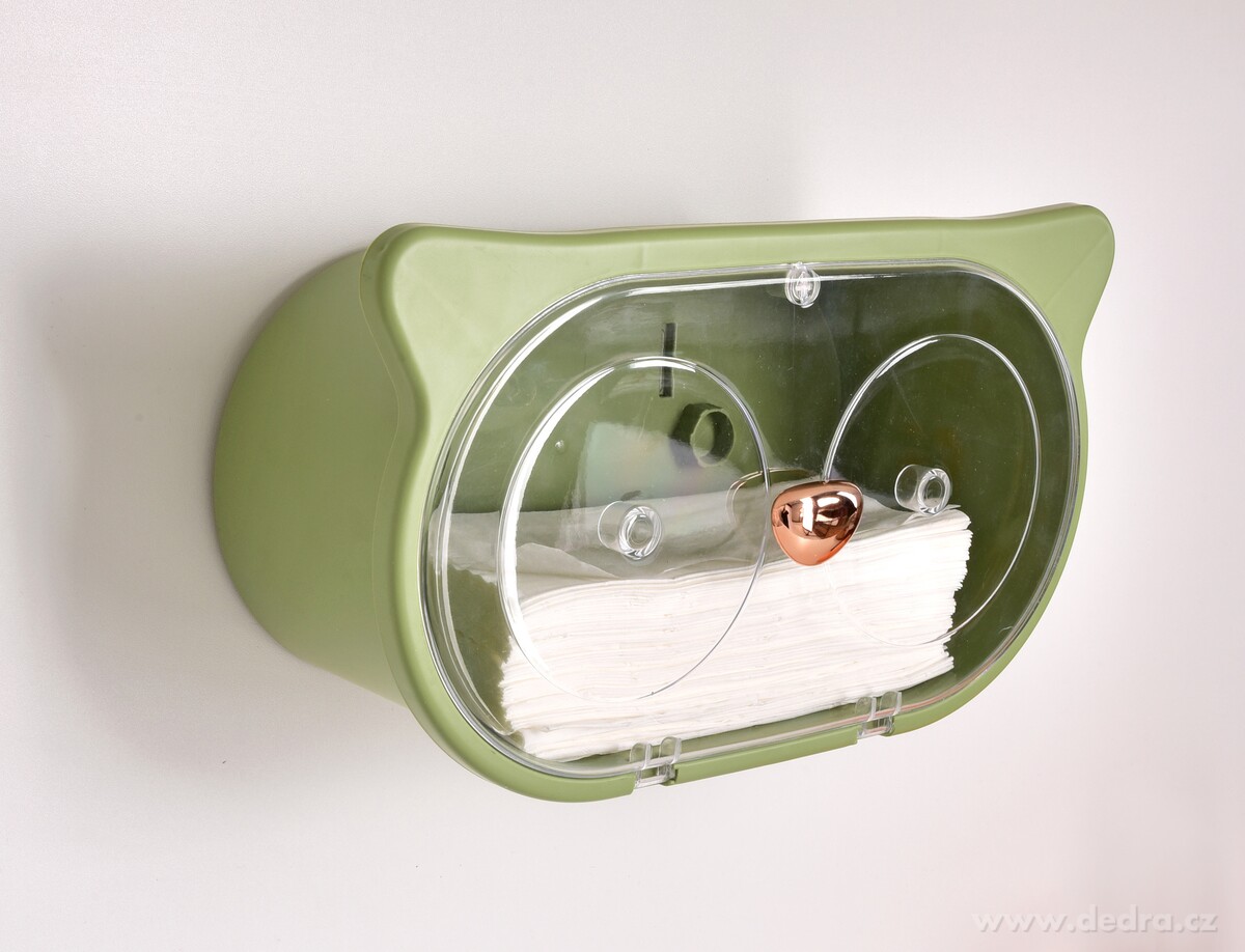 SOVA, závěsná skříňka na 2 role toaletního papíru, samolepicí úchyt, 2v1 s poličkou, olivová – náhled 6 | Grand Móda