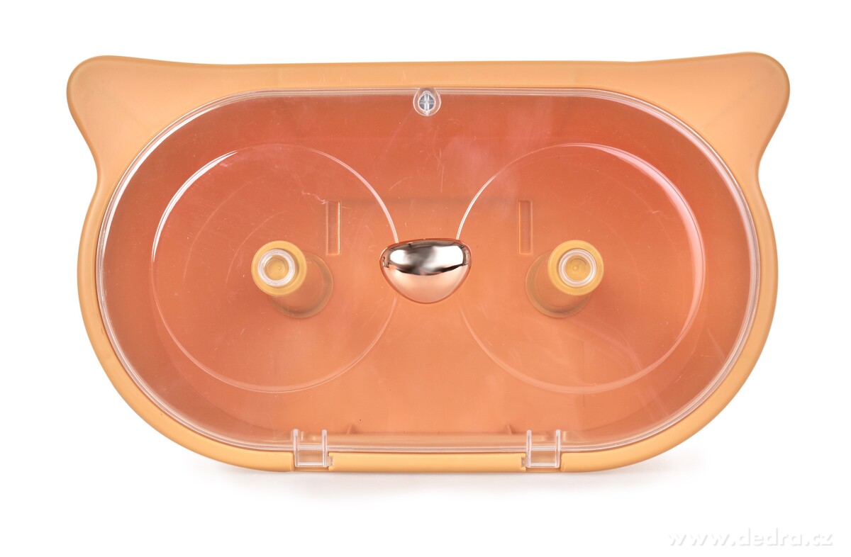 SOVA, závěsná skříňka na 2 role toaletního papíru, samolepicí úchyt, 2v1 s poličkou, meruňková – náhled 2 | Grand Móda