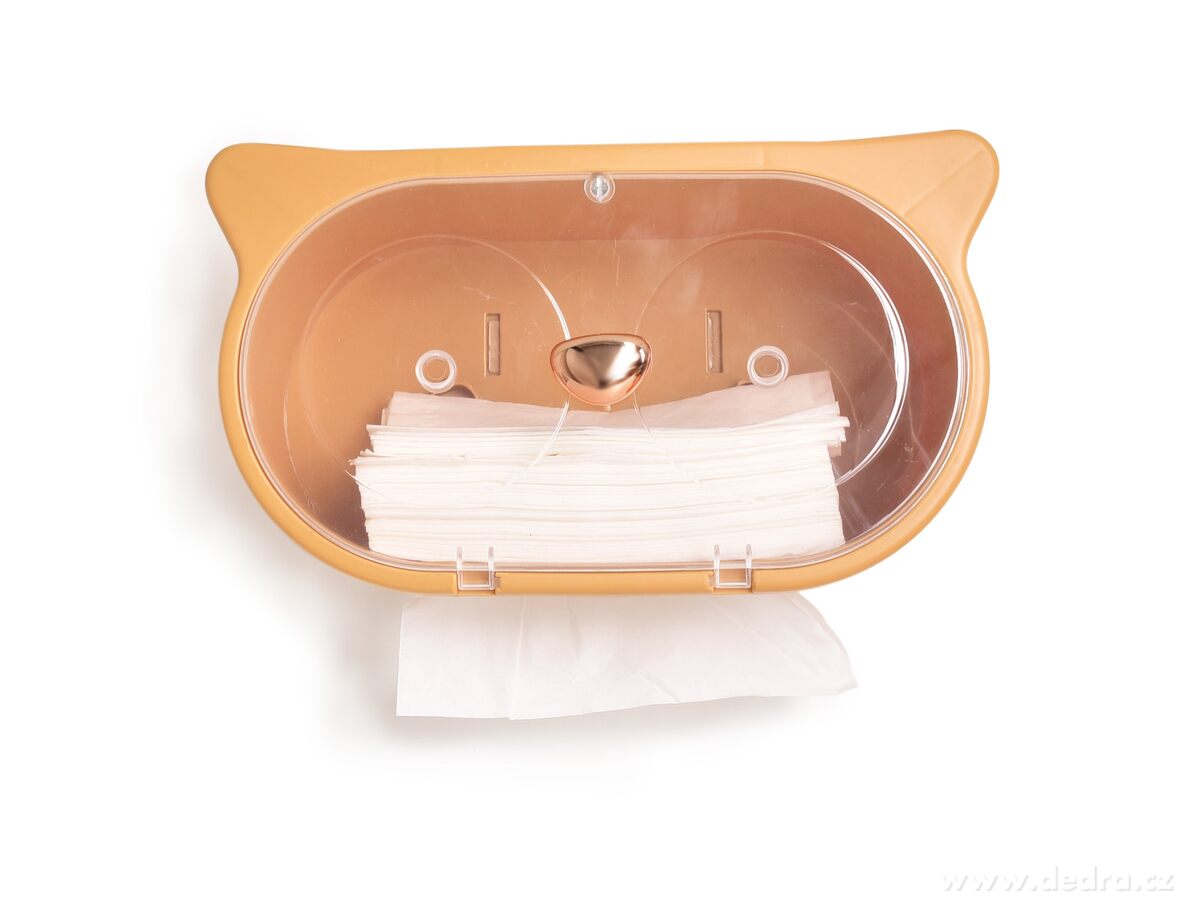 SOVA, závěsná skříňka na 2 role toaletního papíru, samolepicí úchyt, 2v1 s poličkou, meruňková – náhled 5 | Grand Móda