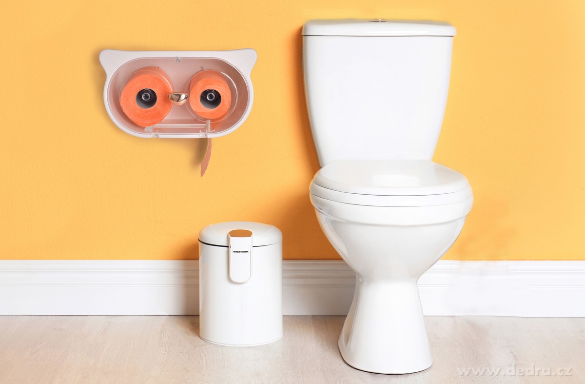 SOVA, závěsná skříňka na 2 role toaletního papíru, samolepicí úchyt, 2v1 s poličkou, bílá – náhled 3 | Grand Móda