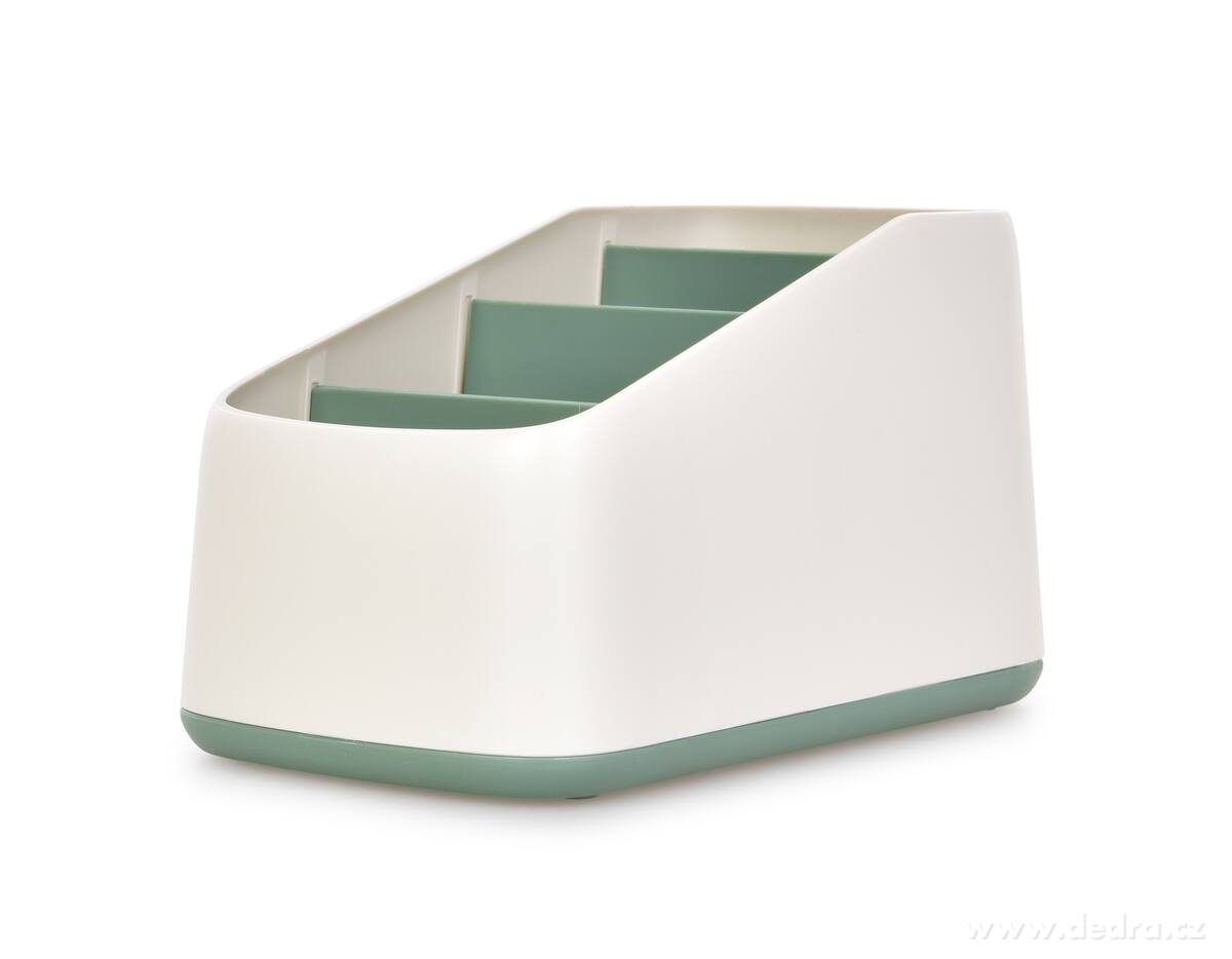 OFFICE, Kancelářský organizér se 4 přihrádkami, stojan na psací potřeby, šířka 9, 5 cm, zelený