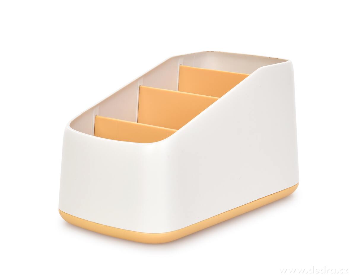 OFFICE, Kancelářský organizér se 4 přihrádkami, stojan na psací potřeby, šířka 9, 5 cm, oranžový