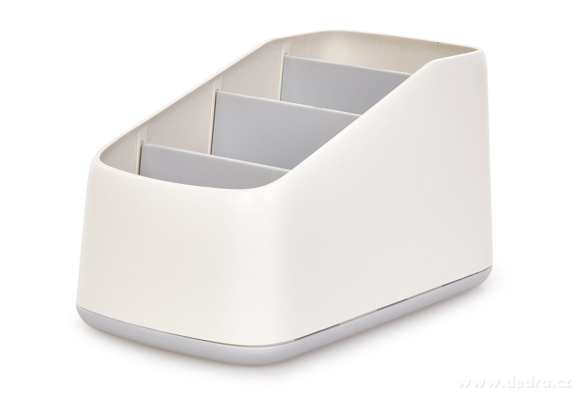 OFFICE, Kancelářský organizér se 4 přihrádkami, stojan na psací potřeby, šířka 9, 5 cm, šedý