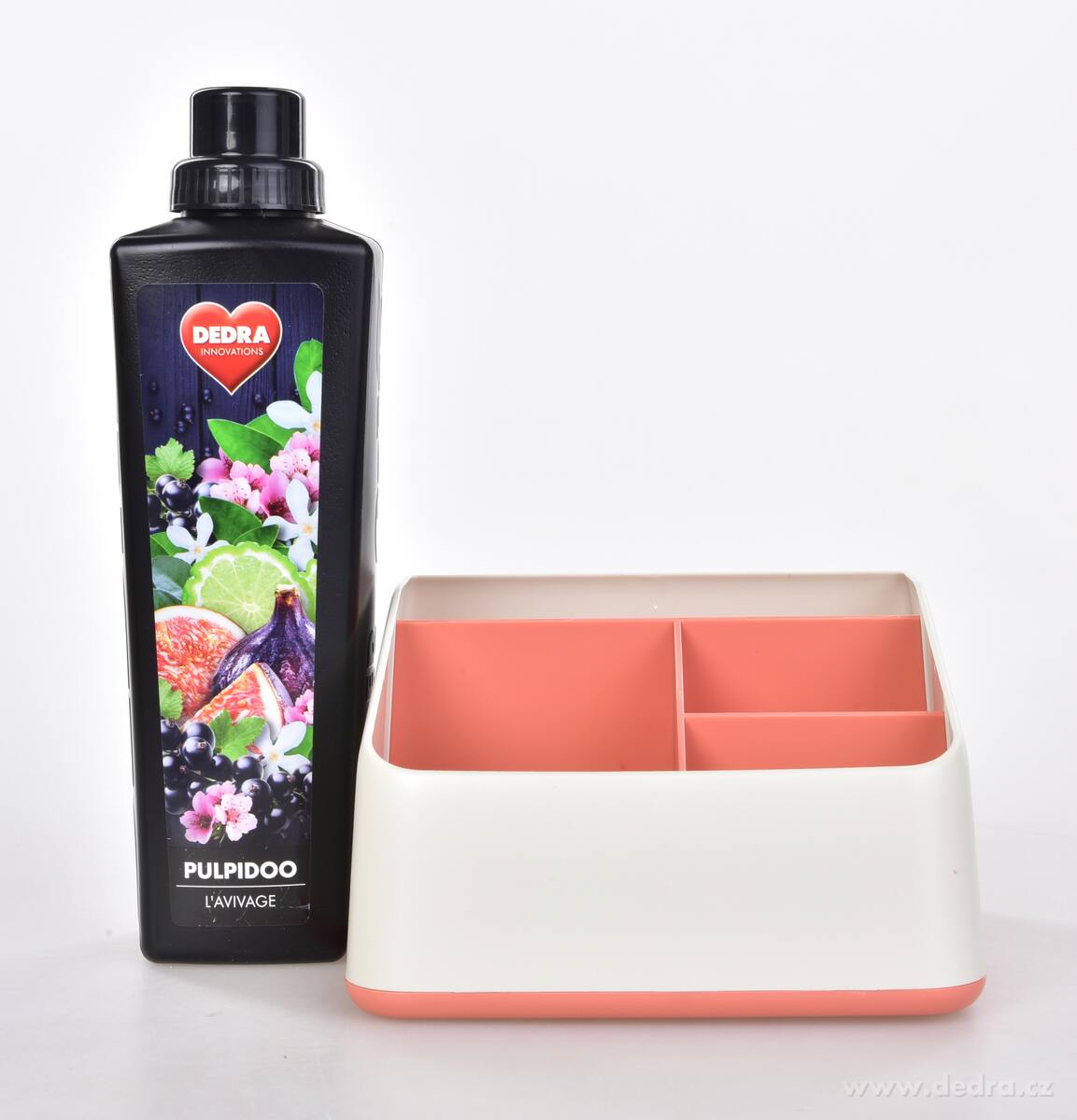 OFFICE, Kancelářský organizér se 4 přihrádkami, stojan na psací potřeby, šířka 17 cm, korálový – náhled 4 | Grand Móda