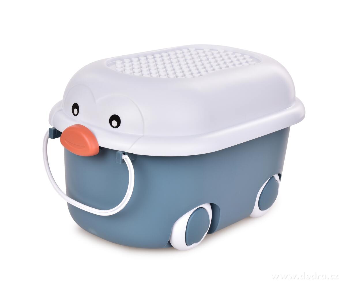 PLAY, 10 L pojízdný dětský box na hračky s víkem