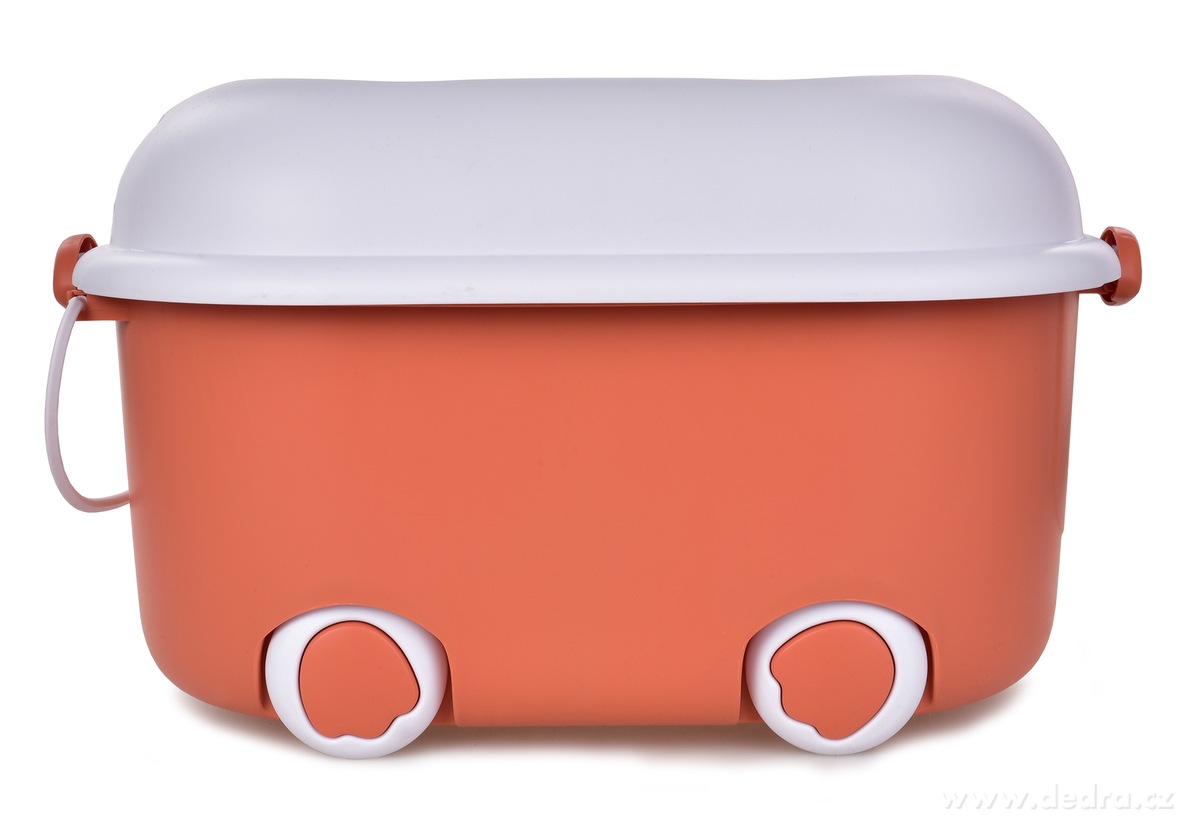PLAY, 20 L pojízdný dětský box na hračky s víkem, cihlový – náhled 2 | Grand Móda