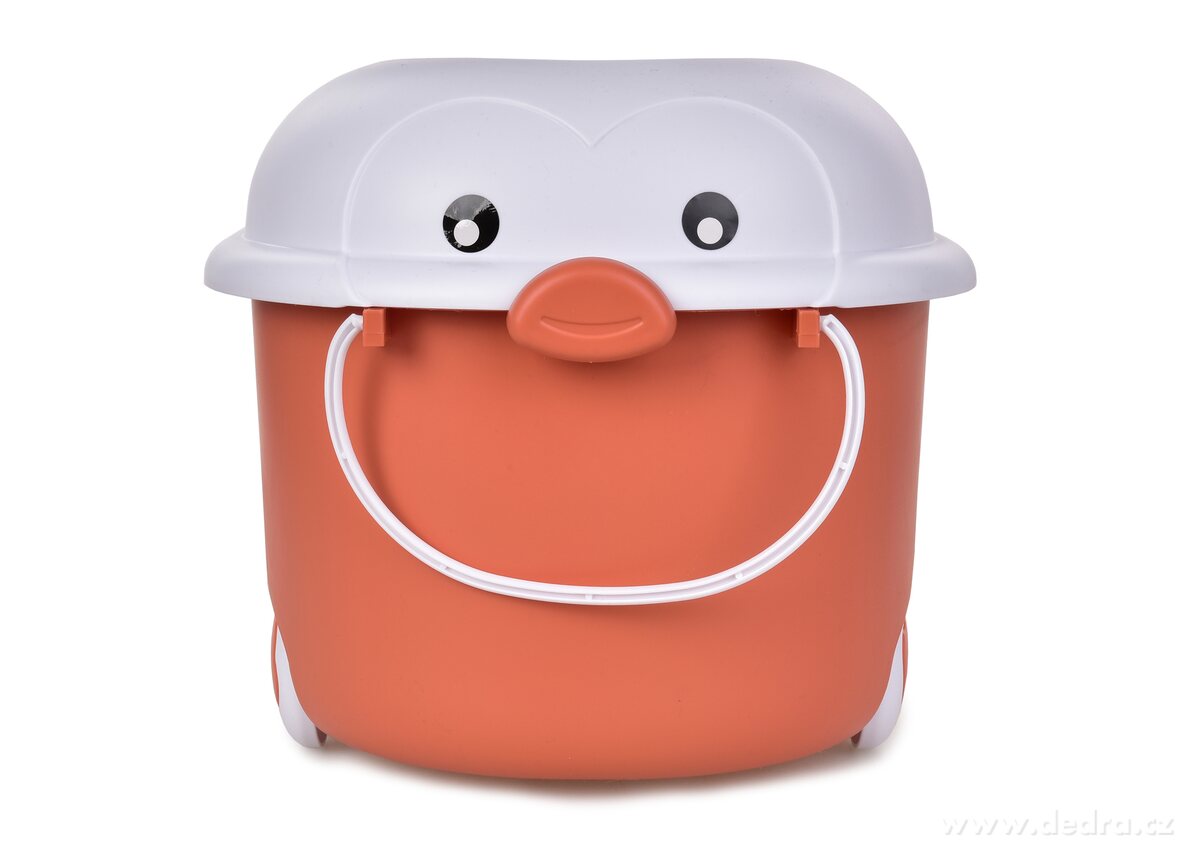 PLAY, 20 L pojízdný dětský box na hračky s víkem, cihlový – náhled 4 | Grand Móda