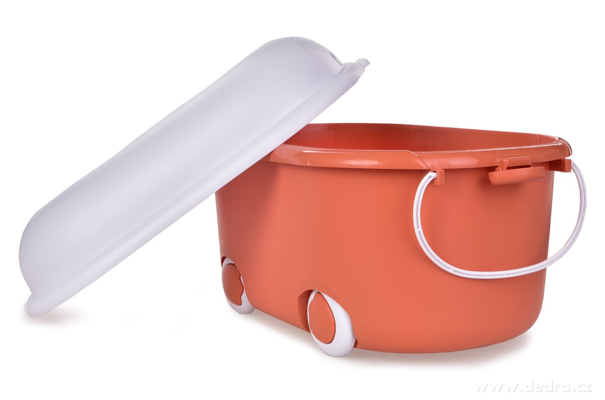 PLAY, 20 L pojízdný dětský box na hračky s víkem, cihlový – náhled 5 | Grand Móda