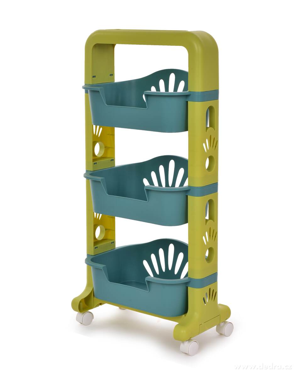 89 cm třípatrový úložný regál s hlubokými boxy | Police, regály a stojany | Grand Móda