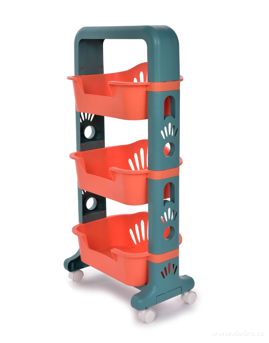 89 cm třípatrový úložný regál s hlubokými boxy | Police, regály a stojany | Grand Móda