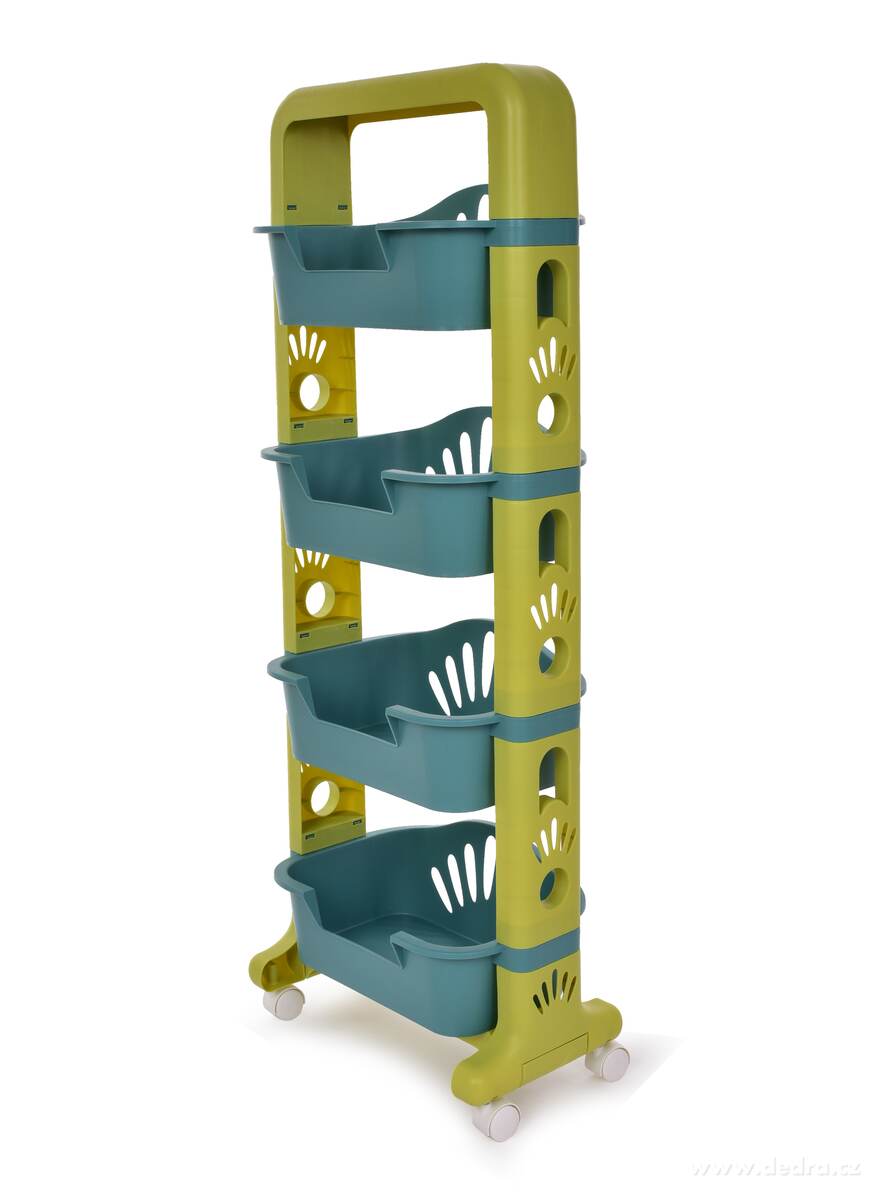 115 cm čtyřpatrový úložný regál s hlubokými boxy | Police, regály a stojany | Grand Móda