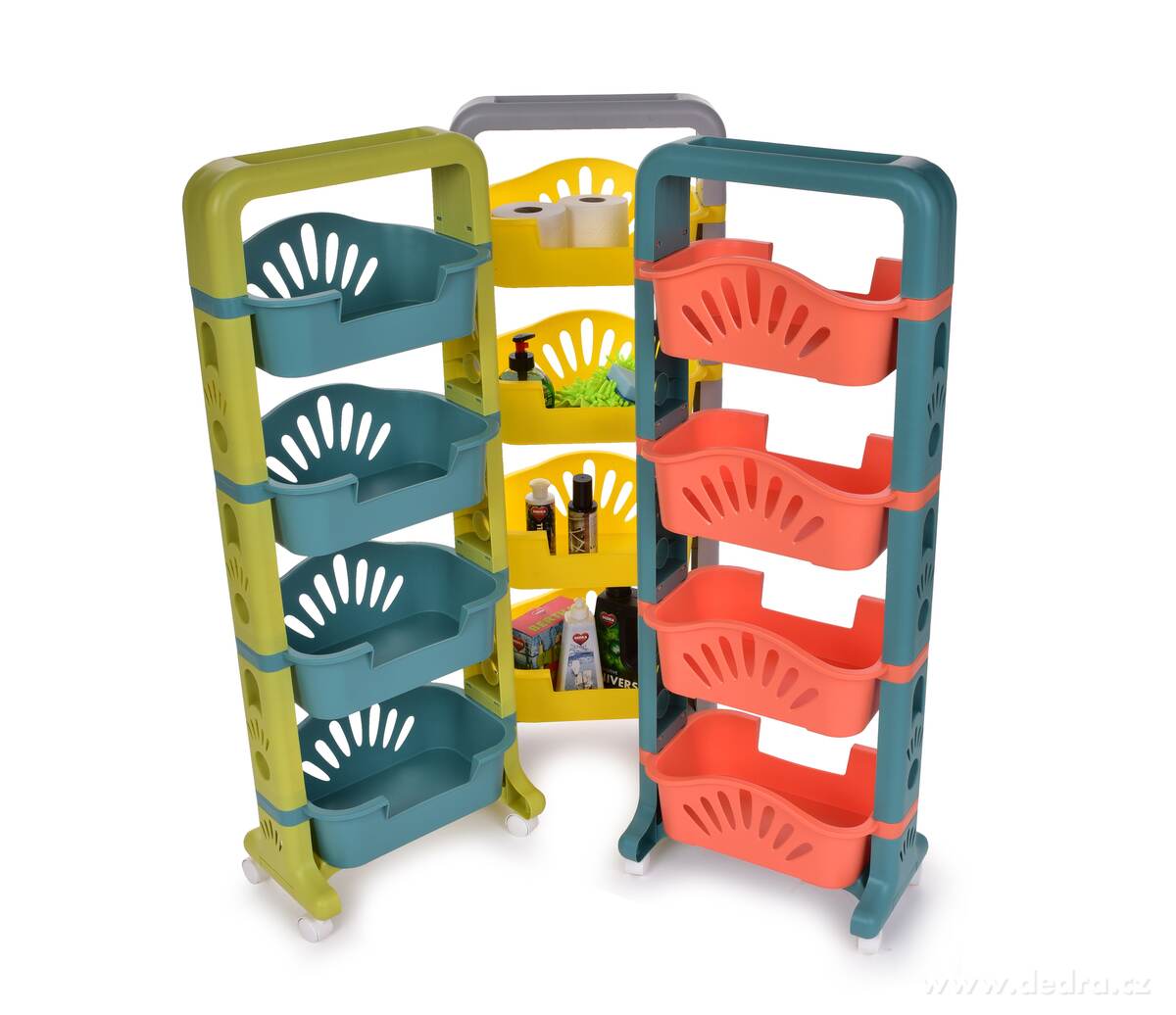 115 cm čtyřpatrový úložný regál s hlubokými boxy – náhled 2 | Grand Móda