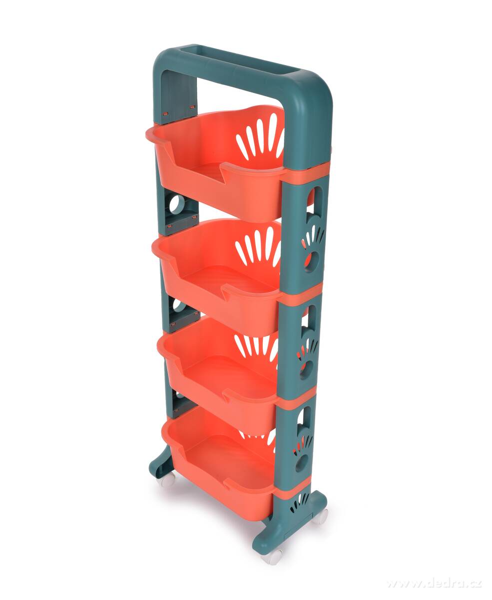 115 cm čtyřpatrový úložný regál s hlubokými boxy | Police, regály a stojany | Grand Móda