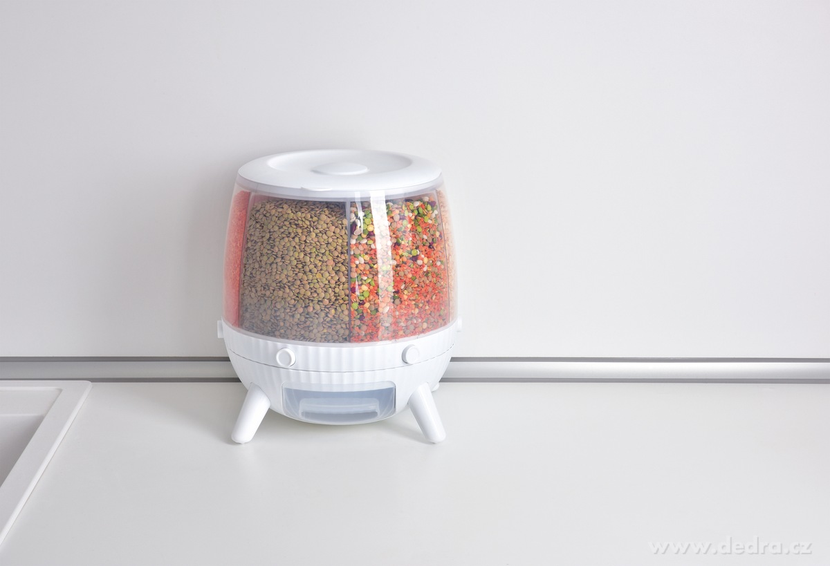 GOURMET, otočný dávkovač sypkých potravin 360°, 6×1 kg zásobník – náhled 4 | Grand Móda