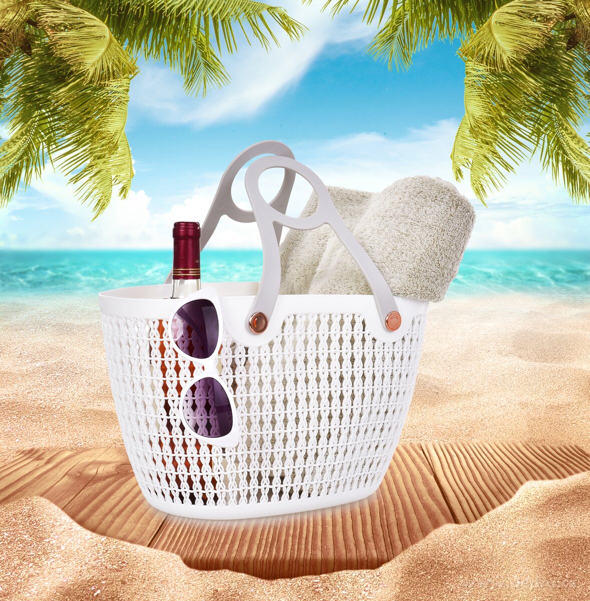 BEAUTY, Stylový košík na pláž, piknik i do bytu – náhled 3 | Grand Móda