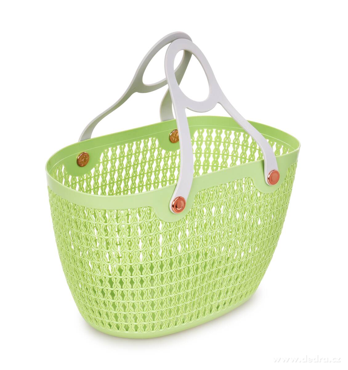 Velký stylový plastový košík se silikonovými odnímatelnými uchy – náhled 2 | Grand Móda