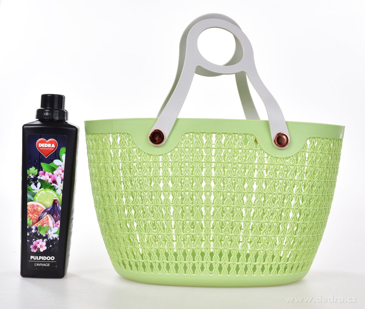 Velký stylový plastový košík se silikonovými odnímatelnými uchy – náhled 5 | Grand Móda