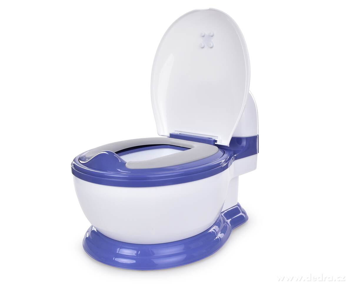 BABY WC, dětský nočník ve tvaru záchodu, s víkem, vyjímatelnou nádobou a kartáčkem, modrý | Nočníky a pisoáry | Grand Móda