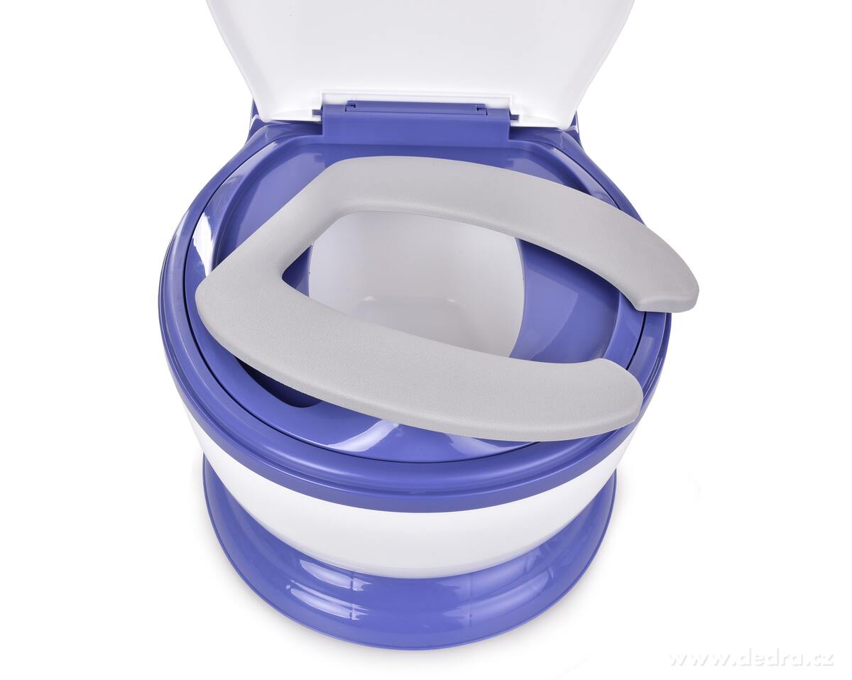 BABY WC, dětský nočník ve tvaru záchodu, s víkem, vyjímatelnou nádobou a kartáčkem, modrý – náhled 6 | Grand Móda
