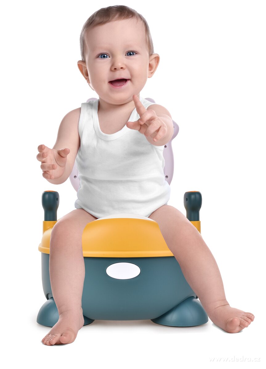 BABY BOO, dětský nočník kravička, výklopný s víkem & uchy, vyjímatelná nádoba, objem 2800 ml, oranžový – náhled 4 | Grand Móda