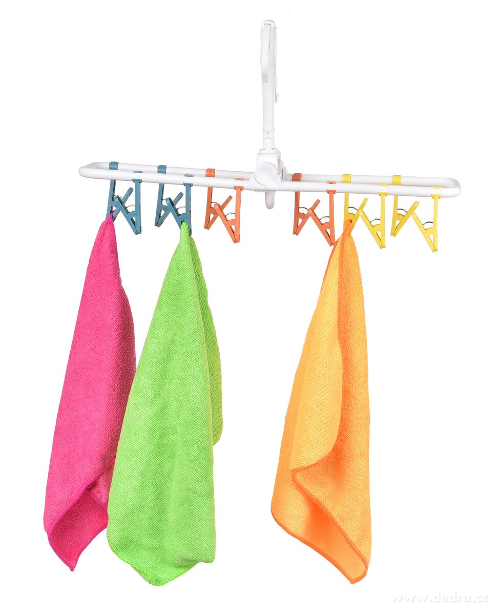 KOLÍČKOVNÍK, skládací věšák s 12 barevnými kolíčky na prádlo – náhled 3 | Grand Móda