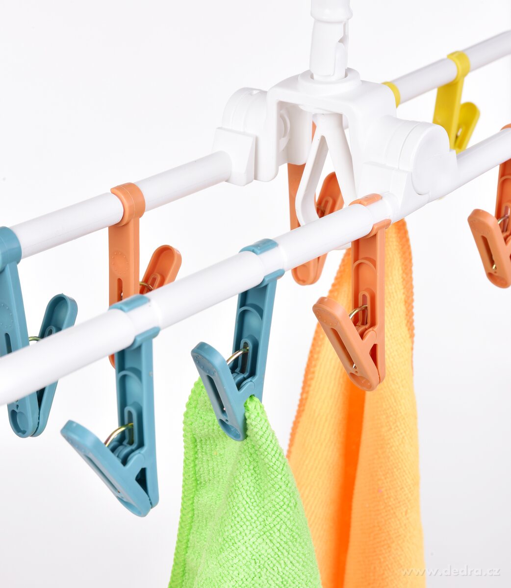 KOLÍČKOVNÍK, skládací věšák s 12 barevnými kolíčky na prádlo – náhled 5 | Grand Móda