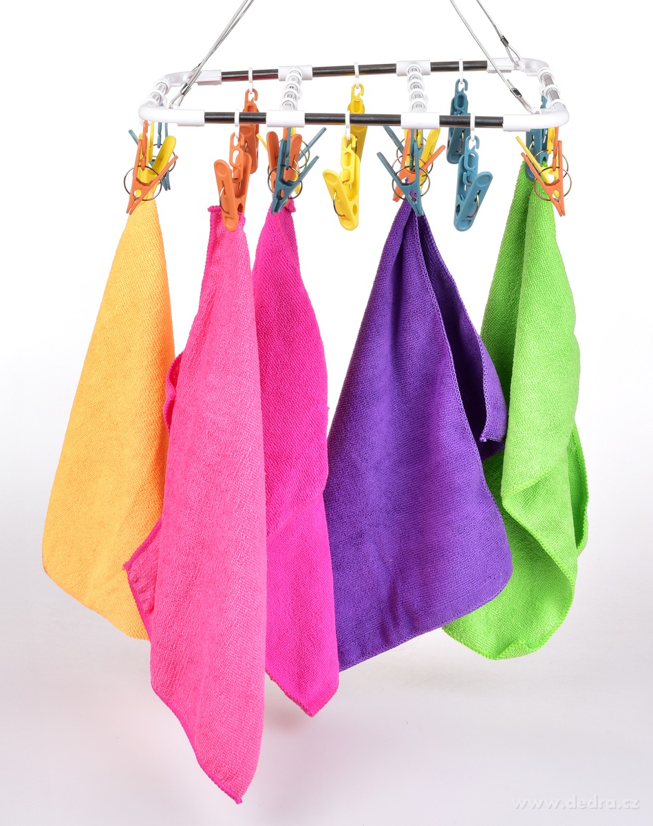 KOLÍČKOVNÍK, otočný obdélníkový kolotoč s 20 barevnými kolíčky na prádlo – náhled 2 | Grand Móda