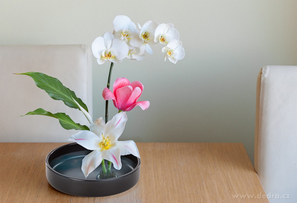 IKEBANA, Keramická mísa na květinové aranžmá, Ø 20 cm, 1200 ml – náhled 3 | Grand Móda